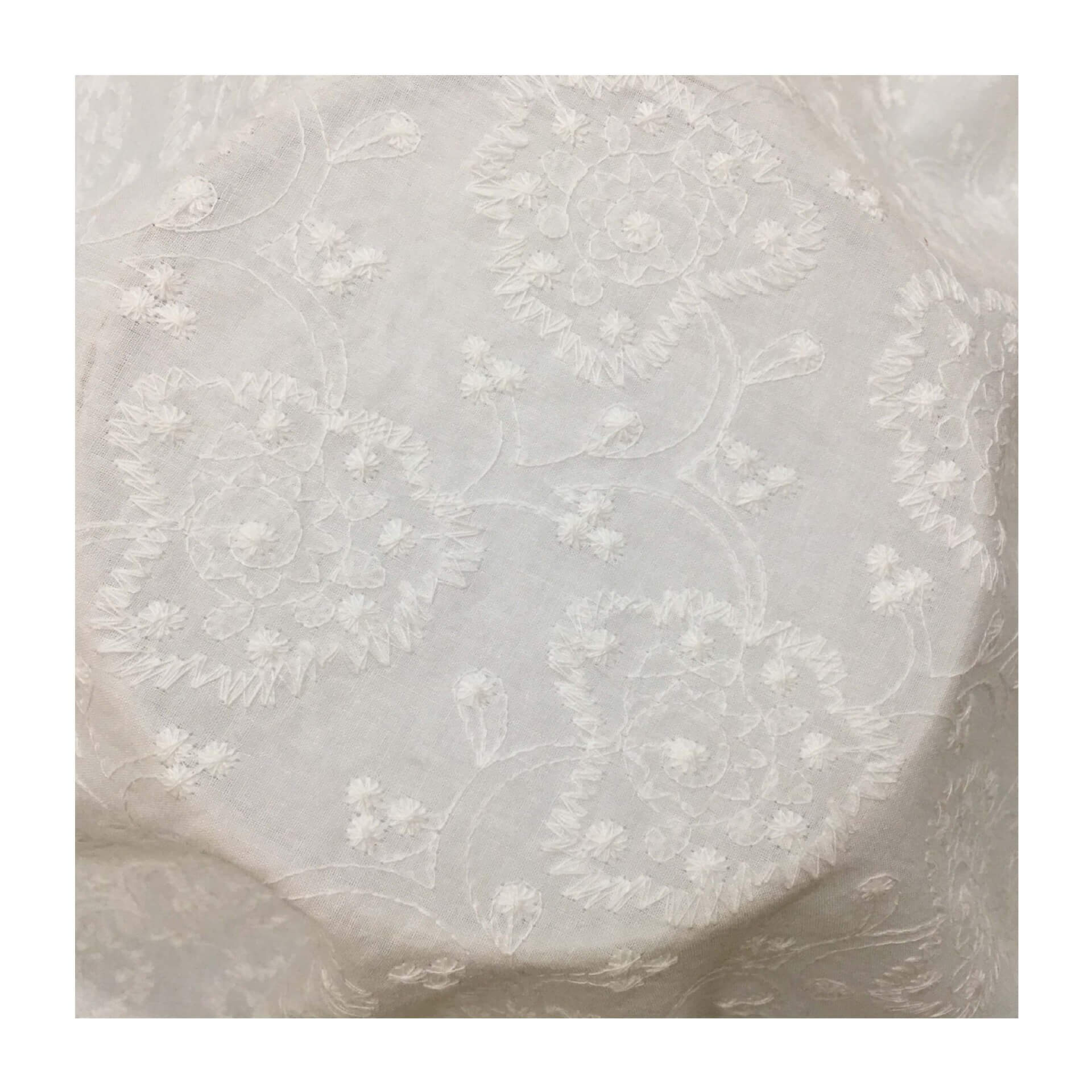 Embroidered Fabric Heart White Polyester for Women's Wear Wholesale Su 6